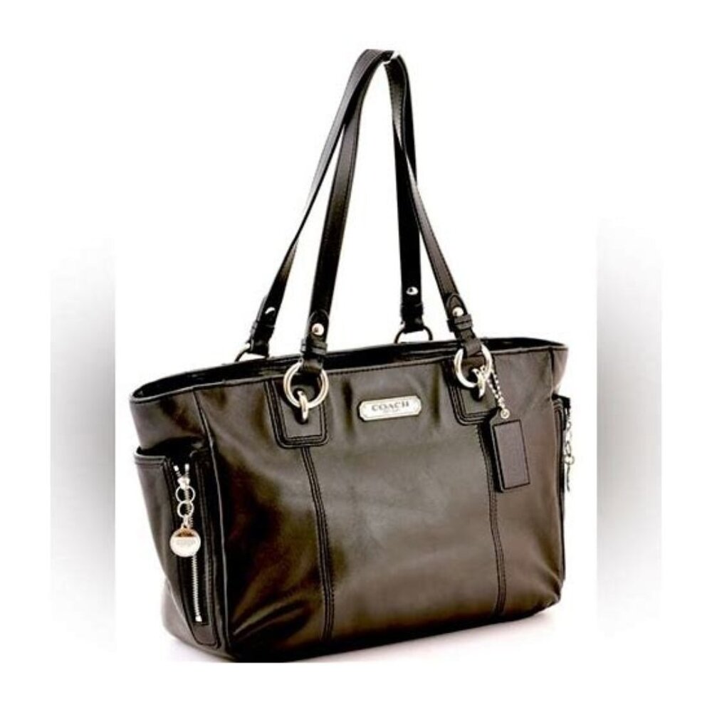 Like New Coach Gallery Y2k Black Leather Satchel Tote Bag Purse